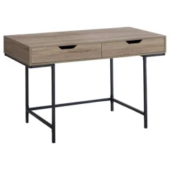 Computer desk - 2 storage drawers / recessed metal legs - 48