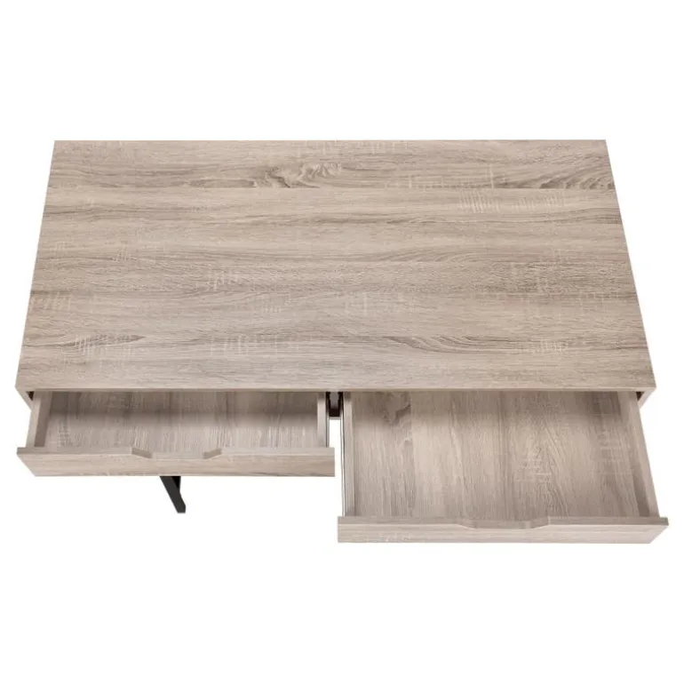 Computer desk - 2 storage drawers / recessed metal legs - 48"l - dark taupe w - Monarch