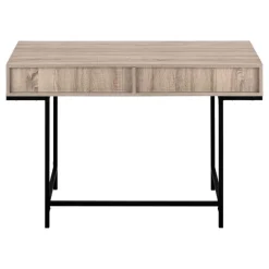 Computer desk - 2 storage drawers / recessed metal legs - 48