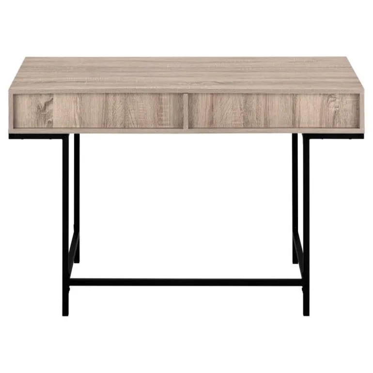 Computer desk - 2 storage drawers / recessed metal legs - 48"l - dark taupe w - Monarch