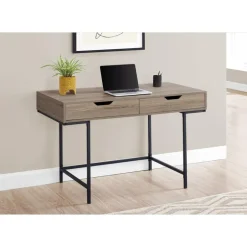 Computer desk - 2 storage drawers / recessed metal legs - 48