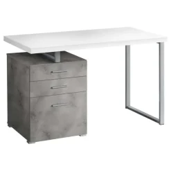 Computer desk - 3 storage drawers / left or right setup / floating desktop - - Monarch
