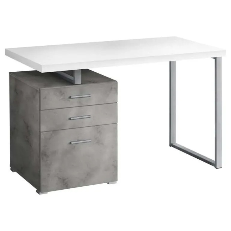 Computer desk - 3 storage drawers / left or right setup / floating desktop - - Monarch