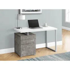 Computer desk - 3 storage drawers / left or right setup / floating desktop - - Monarch