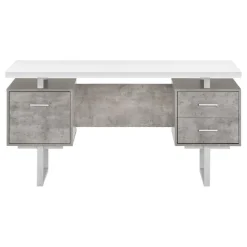 Computer desk - 3 storage drawers / reversible / floating desktop - 60