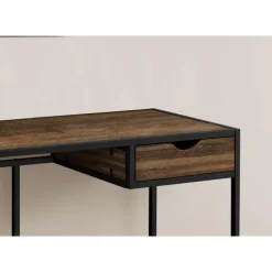 Computer desk - 1 storage drawer / metal frame - 42"l - brown reclaimed wood- - Monarch