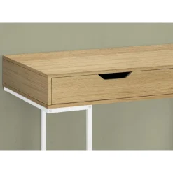 Computer desk - 2 storage drawers / recessed metal legs - 48"l - natural wood - Monarch