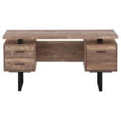 Computer desk - 3 storage drawers / reversible / floating desktop - 60"l - br - Monarch