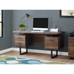 Computer desk - 3 storage drawers / reversible / floating desktop - 60