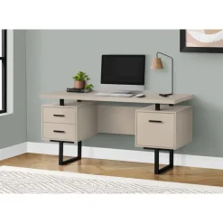 Computer desk - 3 storage drawers / reversible / floating desktop - 60"l - mo - Monarch
