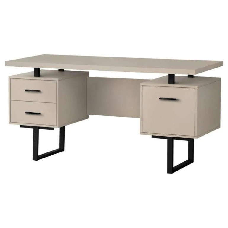 Computer desk - 3 storage drawers / reversible / floating desktop - 60"l - mo - Monarch