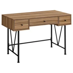 Computer desk - 3 storage drawer / metal legs v-shape design - 42