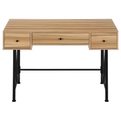 Computer desk - 3 storage drawer / metal legs v-shape design - 42