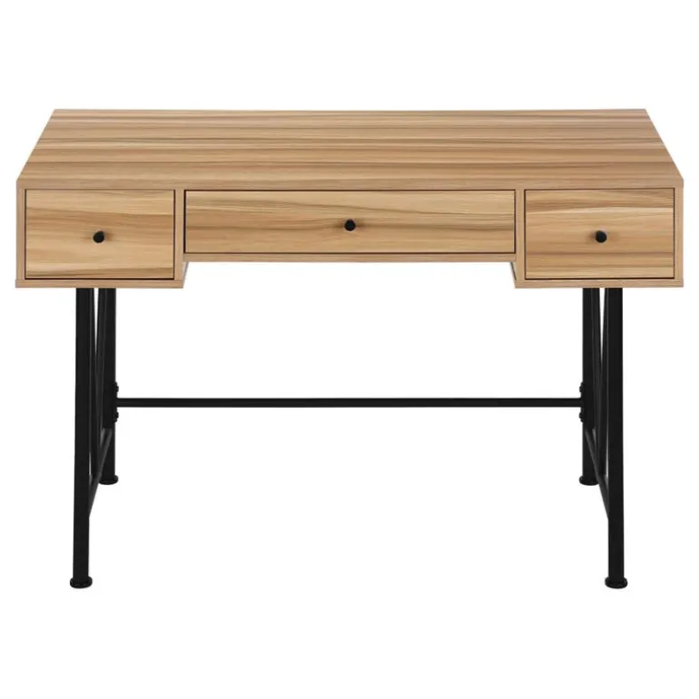 Computer desk - 3 storage drawer / metal legs v-shape design - 42"l - light r - Monarch