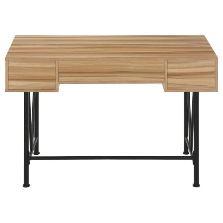 Computer desk - 3 storage drawer / metal legs v-shape design - 42"l - light r - Monarch