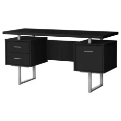 Computer desk - 3 storage drawers / reversible / floating desktop - 60