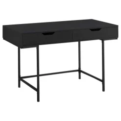 Computer desk - 2 storage drawers / recessed metal legs - 48