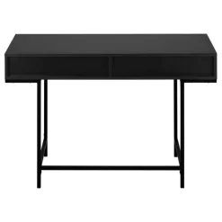 Computer desk - 2 storage drawers / recessed metal legs - 48