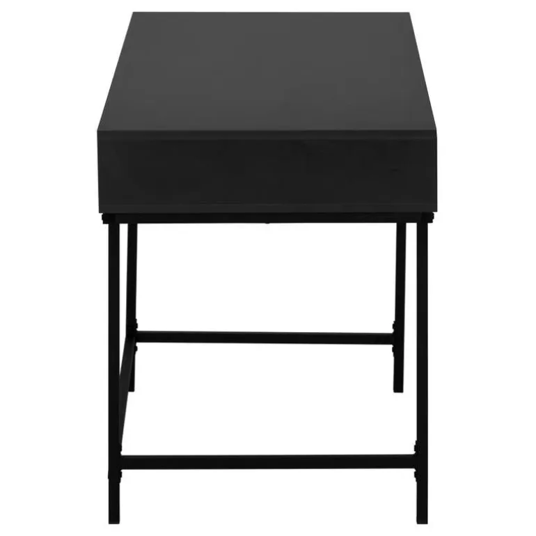 Computer desk - 2 storage drawers / recessed metal legs - 48"l - black / blac - Monarch