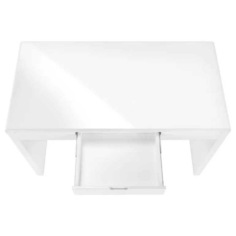 Computer desk - 1 storage drawer - 48"l - glossy white - Monarch