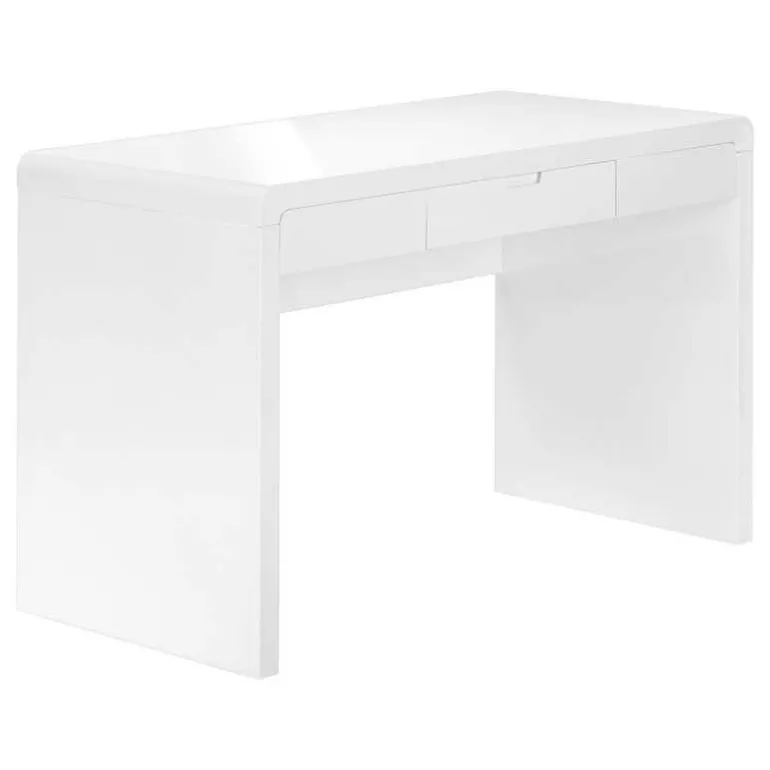 Computer desk - 1 storage drawer - 48"l - glossy white - Monarch