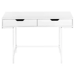 Computer desk - 2 storage drawers / recessed metal legs - 48