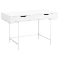 Computer desk - 2 storage drawers / recessed metal legs - 48