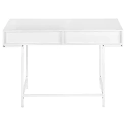 Computer desk - 2 storage drawers / recessed metal legs - 48