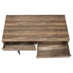 Computer desk - 2 storage drawers / recessed metal legs - 48"l - brown reclai - Monarch