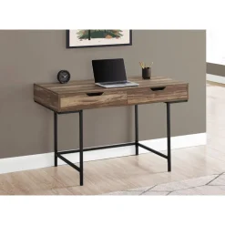 Computer desk - 2 storage drawers / recessed metal legs - 48