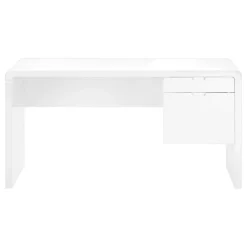 Computer desk - 2 storage drawers / left or right setup - 60"l - glossy white - Monarch