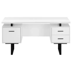 Computer desk - 3 storage drawers / reversible / floating desktop - 60