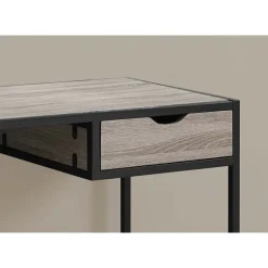 Computer desk - 1 storage drawer / metal frame - 42"l - dark taupe wood-look - Monarch