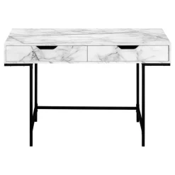 Computer desk - 2 storage drawers / recessed metal legs - 48