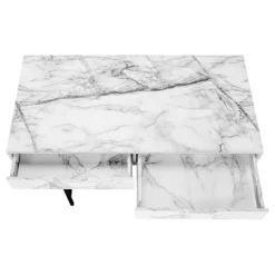 Computer desk - 2 storage drawers / recessed metal legs - 48