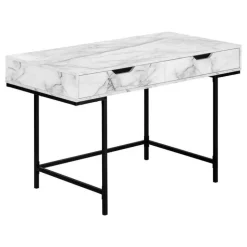 Computer desk - 2 storage drawers / recessed metal legs - 48