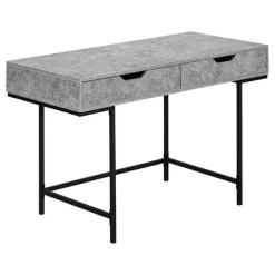 Computer desk - 2 storage drawers / recessed metal legs - 48