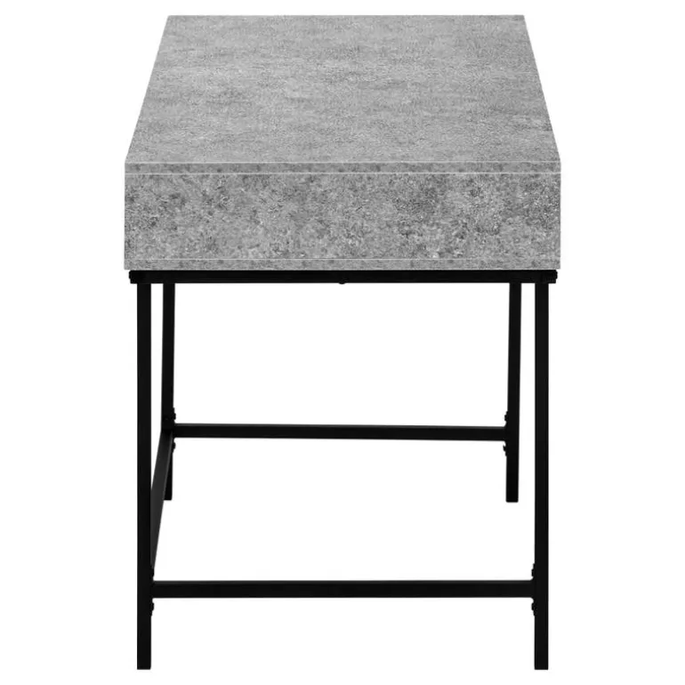 Computer desk - 2 storage drawers / recessed metal legs - 48"l - grey stone-l - Monarch