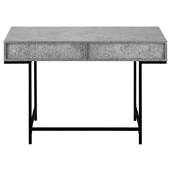 Computer desk - 2 storage drawers / recessed metal legs - 48