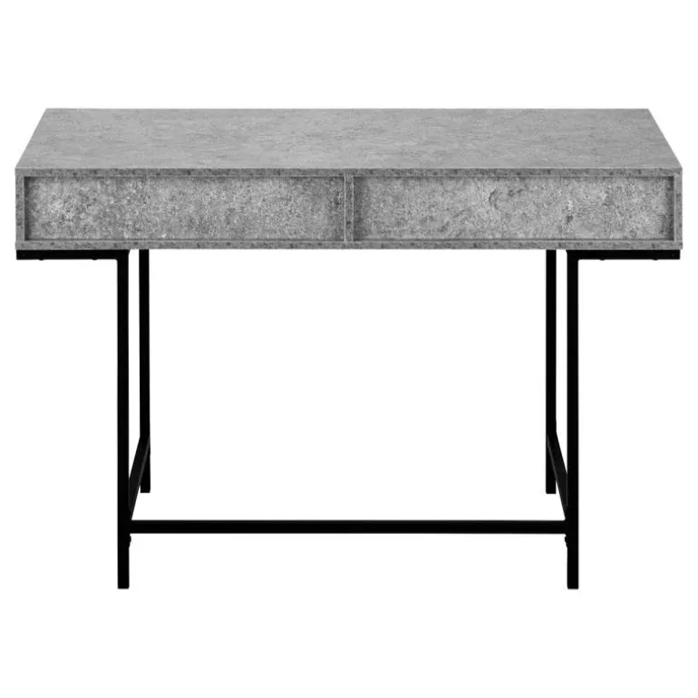 Computer desk - 2 storage drawers / recessed metal legs - 48"l - grey stone-l - Monarch
