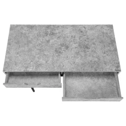 Computer desk - 2 storage drawers / recessed metal legs - 48