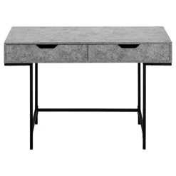 Computer desk - 2 storage drawers / recessed metal legs - 48