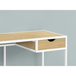 Computer desk - 1 storage drawer / metal frame - 42"l - natural wood-look / w - Monarch