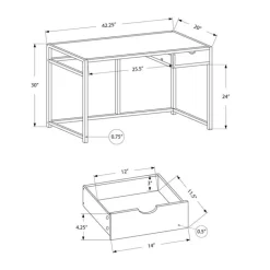 Computer desk - 1 storage drawer / metal frame - 42