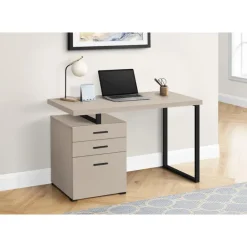 Computer desk - 3 storage drawers / left or right setup / floating desktop - - Monarch