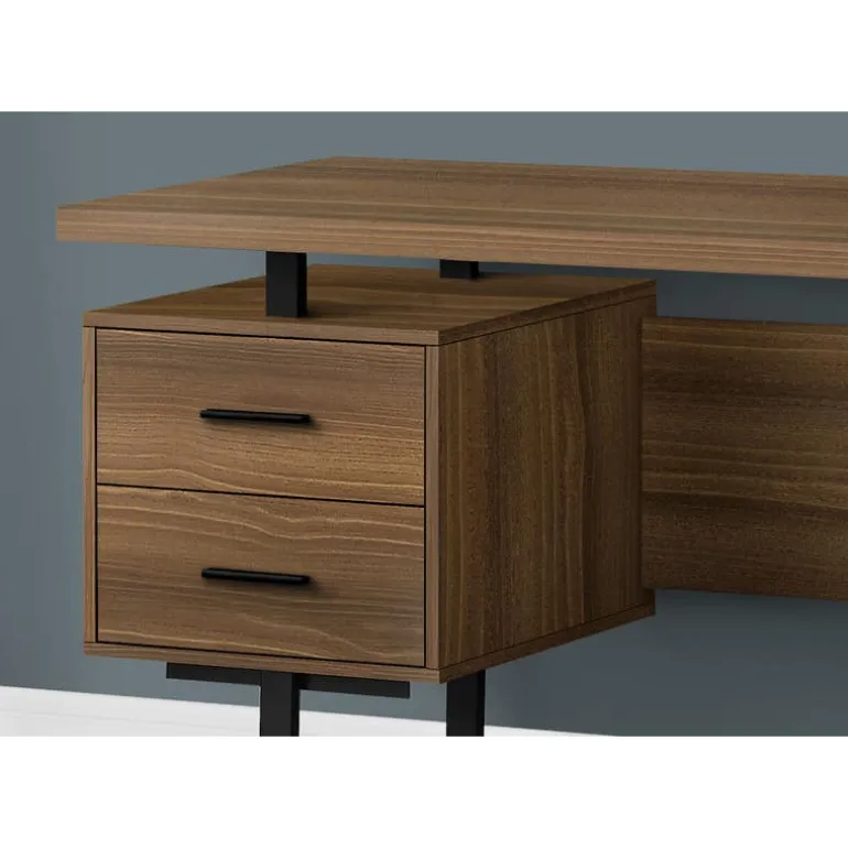 Computer desk - 3 storage drawers / reversible / floating desktop - 60"l - wa - Monarch