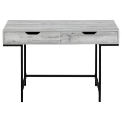 Computer desk - 2 storage drawers / recessed metal legs - 48"l - grey wood-lo - Monarch