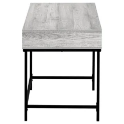 Computer desk - 2 storage drawers / recessed metal legs - 48"l - grey wood-lo - Monarch