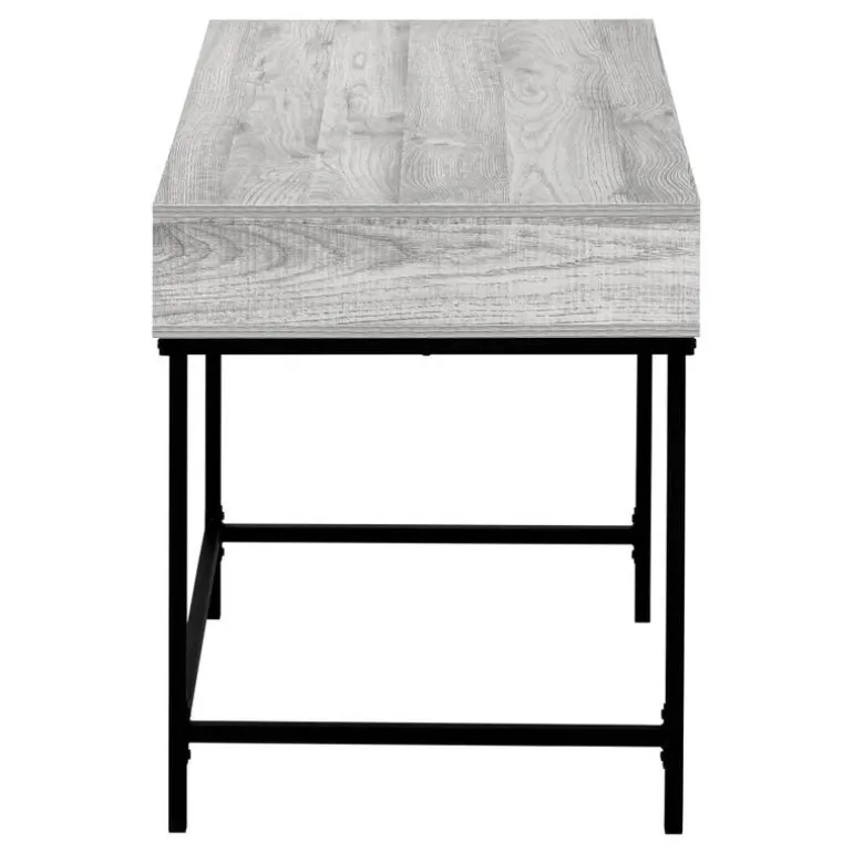 Computer desk - 2 storage drawers / recessed metal legs - 48"l - grey wood-lo - Monarch