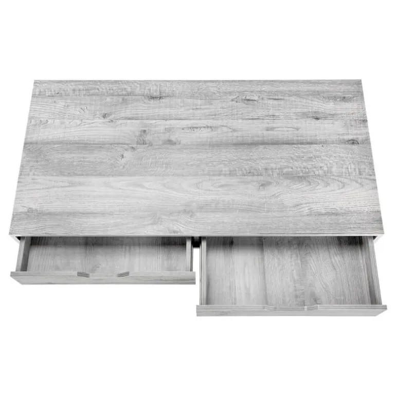 Computer desk - 2 storage drawers / recessed metal legs - 48"l - grey wood-lo - Monarch